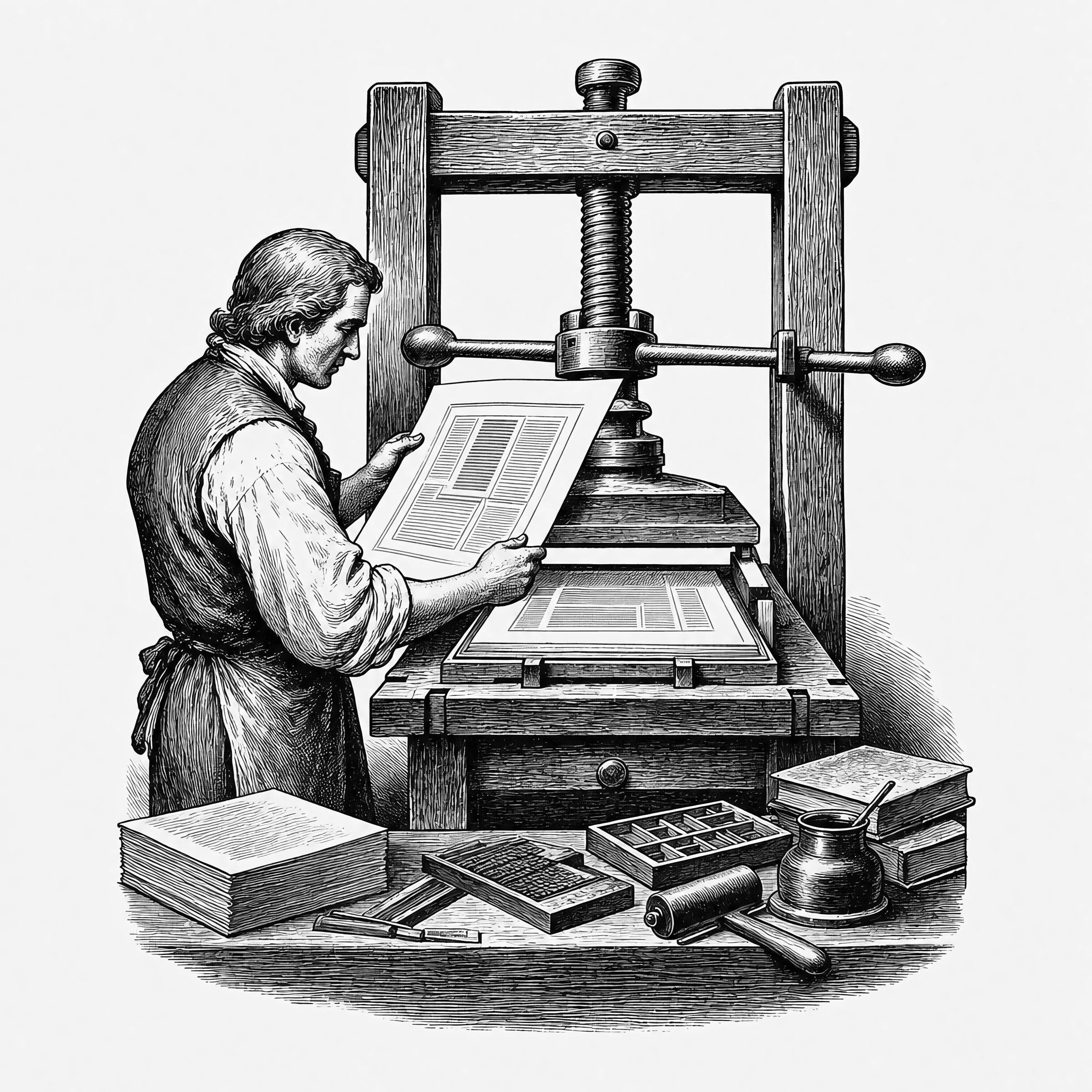 The press proof. The placard states the entire method.