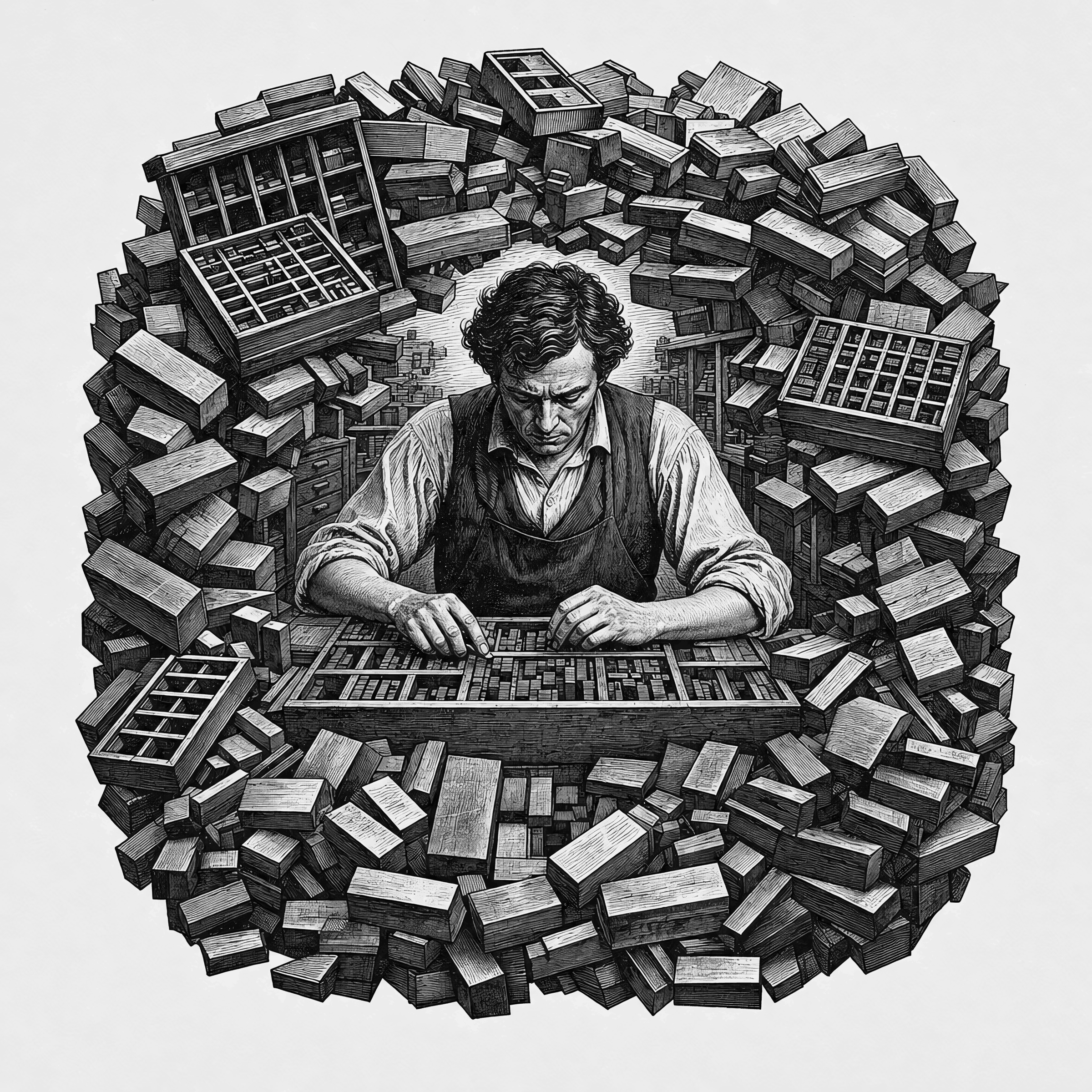 The trade never solved the compositor; it surrounded him.