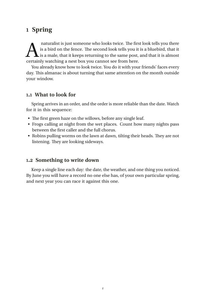 An early interior page of Field Days