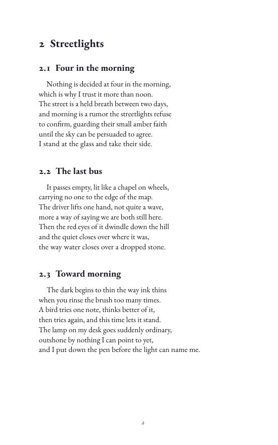 A later interior page of Small Hours