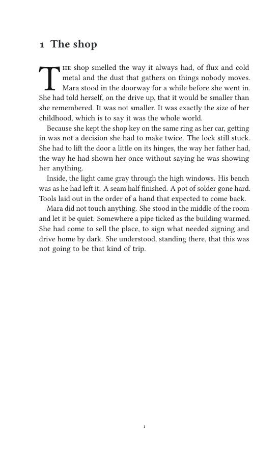 An early interior page of The Tinsmith's Daughter